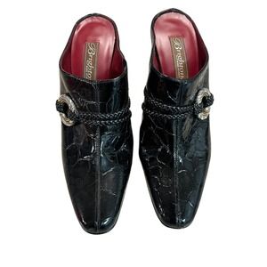 Brighton Rico Mule Heel Slip On Shoe Women's 6.5 Black Patent Leather NWOB